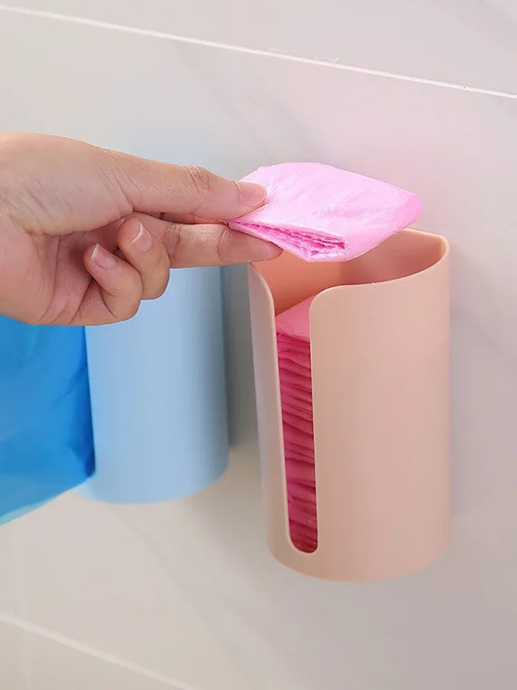 Kitchen Storage Organization Plastic Box Garbage Bag Storage Wall-Mounted Storage Box Removable Garbage Bag Storage Box