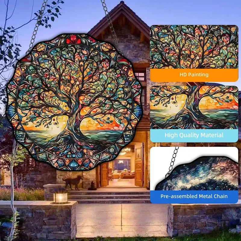Acrylic Tree of Life Decorative Sign, Wall Art Decorative Hanging, Welcome Sign, Hanging Decoration, Decorative Hanging Signs